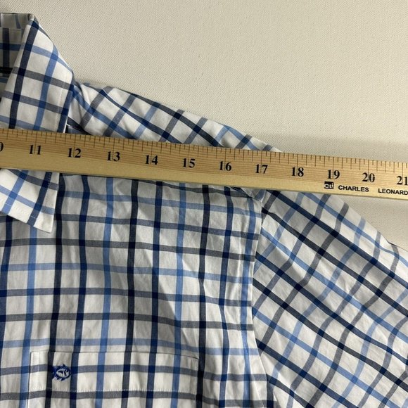 Southern Tide Classic Fit Mens Medium Long Sleeve Button Down Plaid Cotton Shirt - Picture 8 of 9